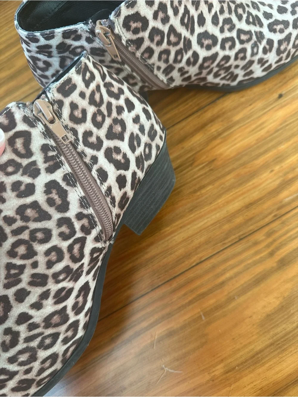 Soda Leopard Print Ankle Booties - Brown, Black & Cream